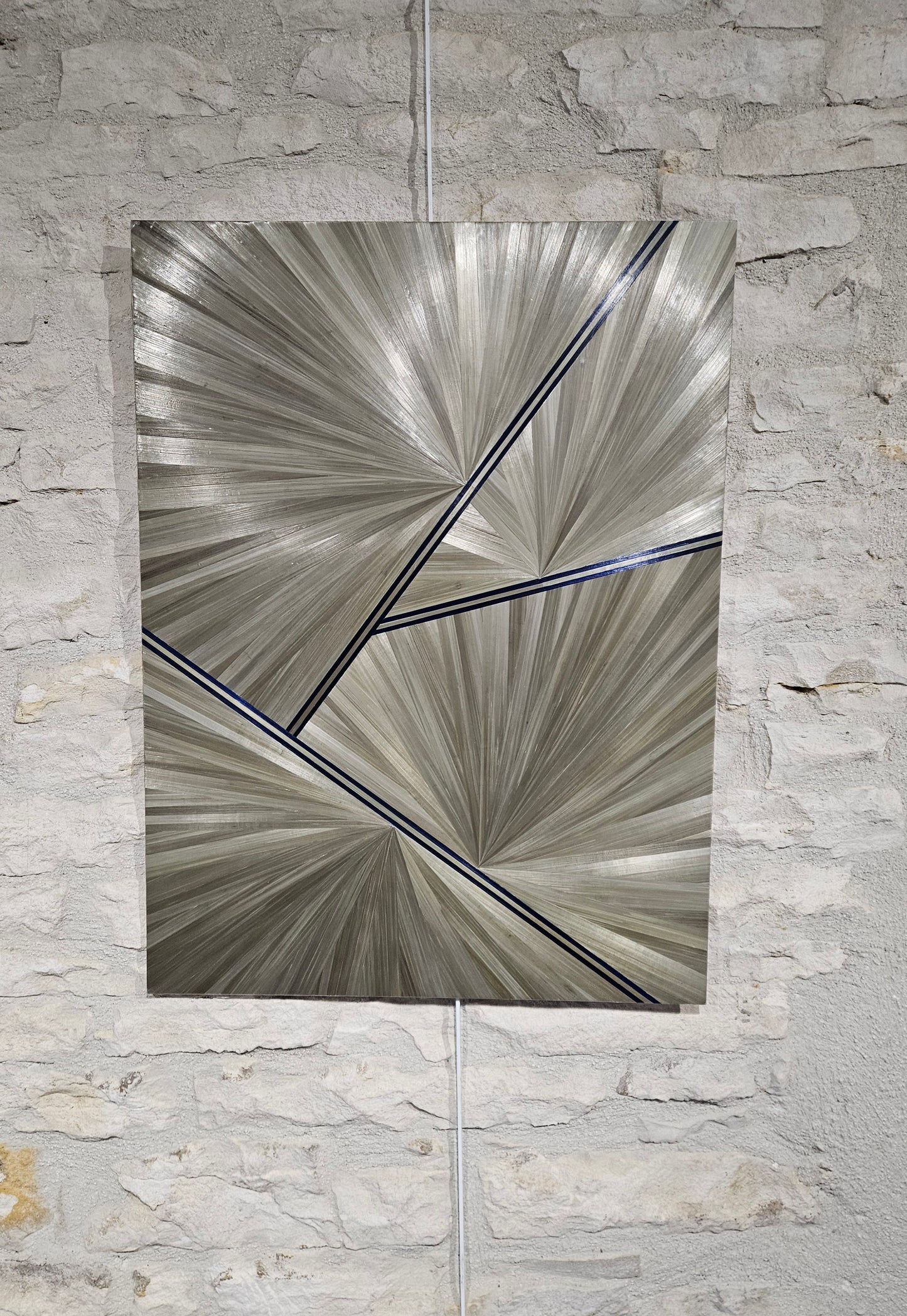 Mélody Paris, Grand Beige, marqueterie de paille, 80x60cm