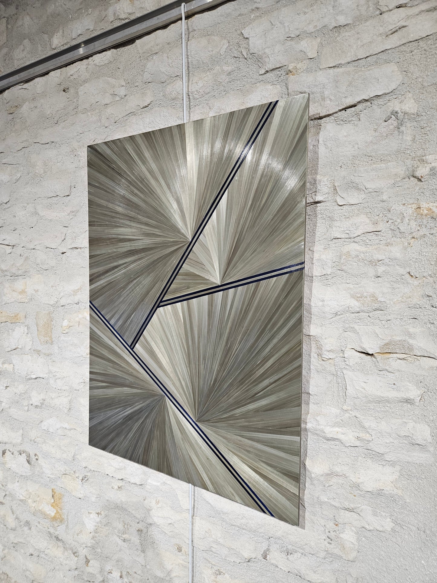 Mélody Paris, Grand Beige, marqueterie de paille, 80x60cm