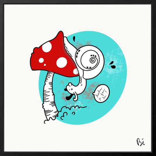 Bérengère, "L'escargot" dessin au feutre numérisé et tiré en 10 exemplaires numérotés.