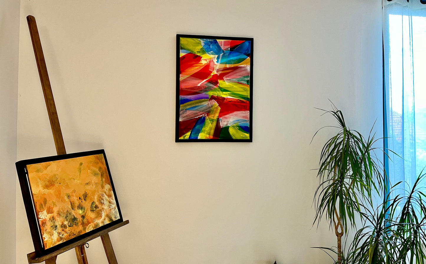 Thomas Liégeois, "La vitre" : 70x50cm, encadré.