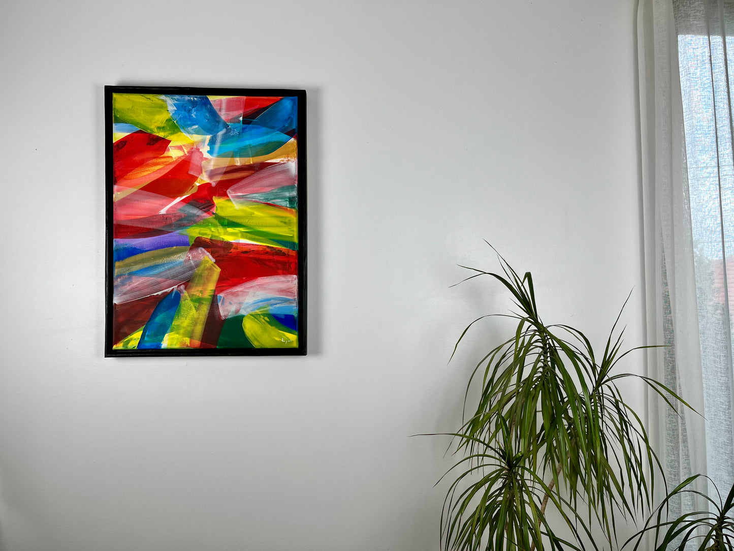 Thomas Liégeois, "La vitre" : 70x50cm, encadré.