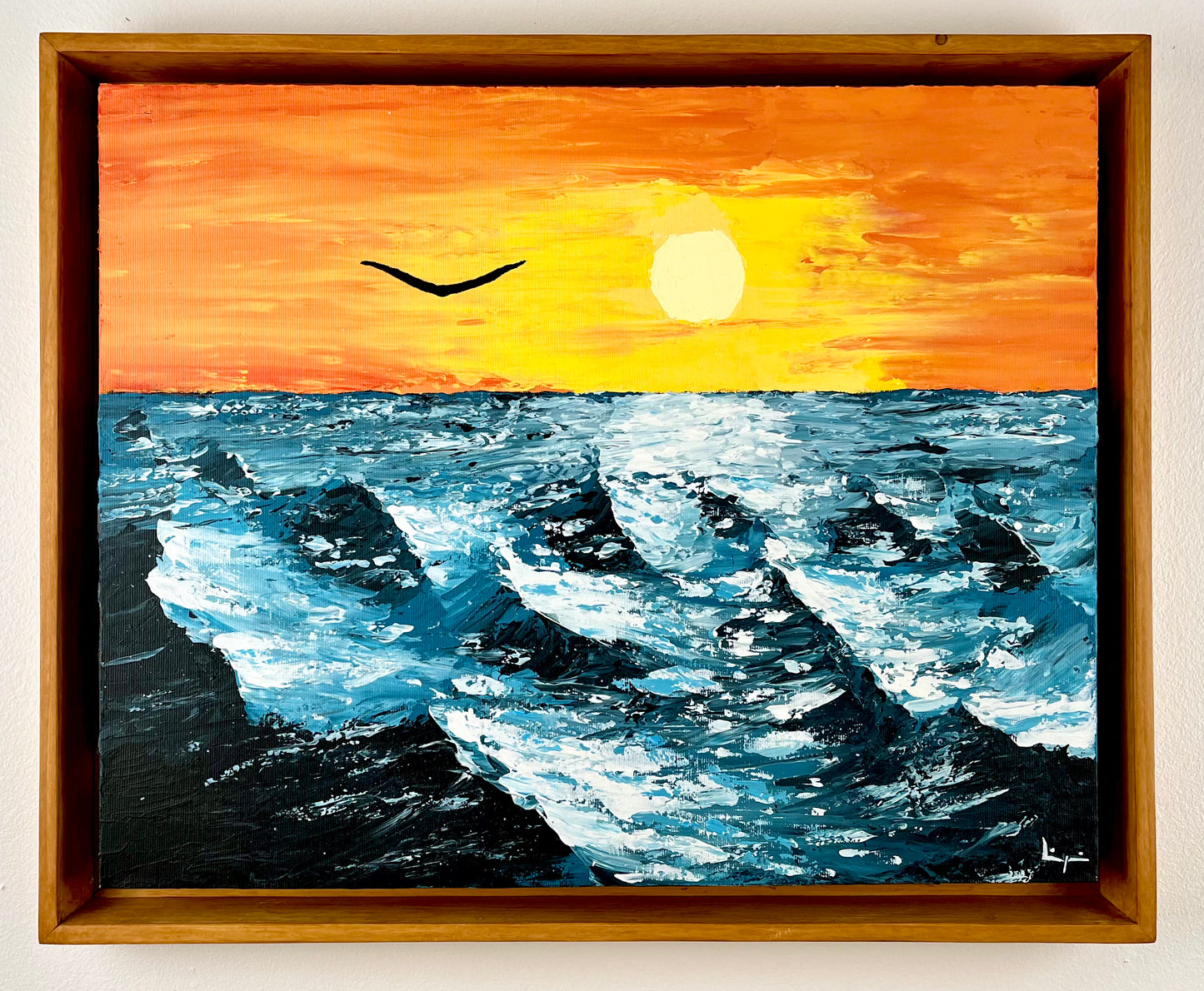 Thomas Liégeois, oeuvre abstraite : 50x40cm, encadrée