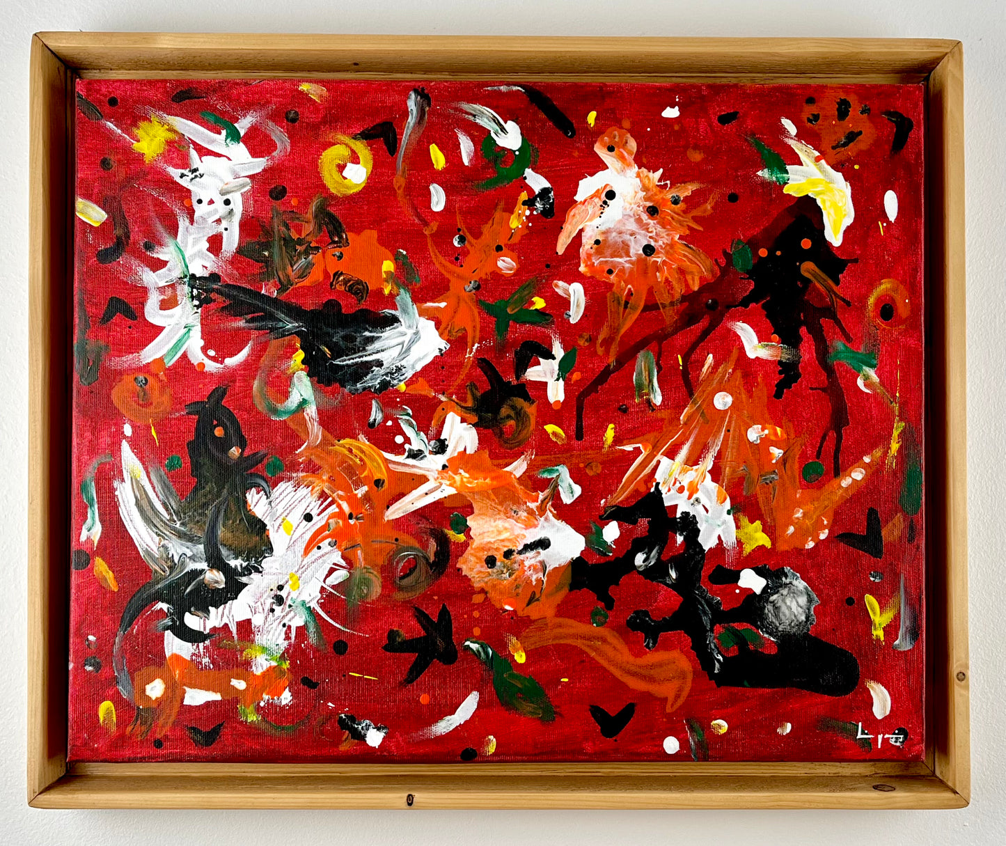 Thomas Liégeois, oeuvre abstraite : 50x40cm, encadrée