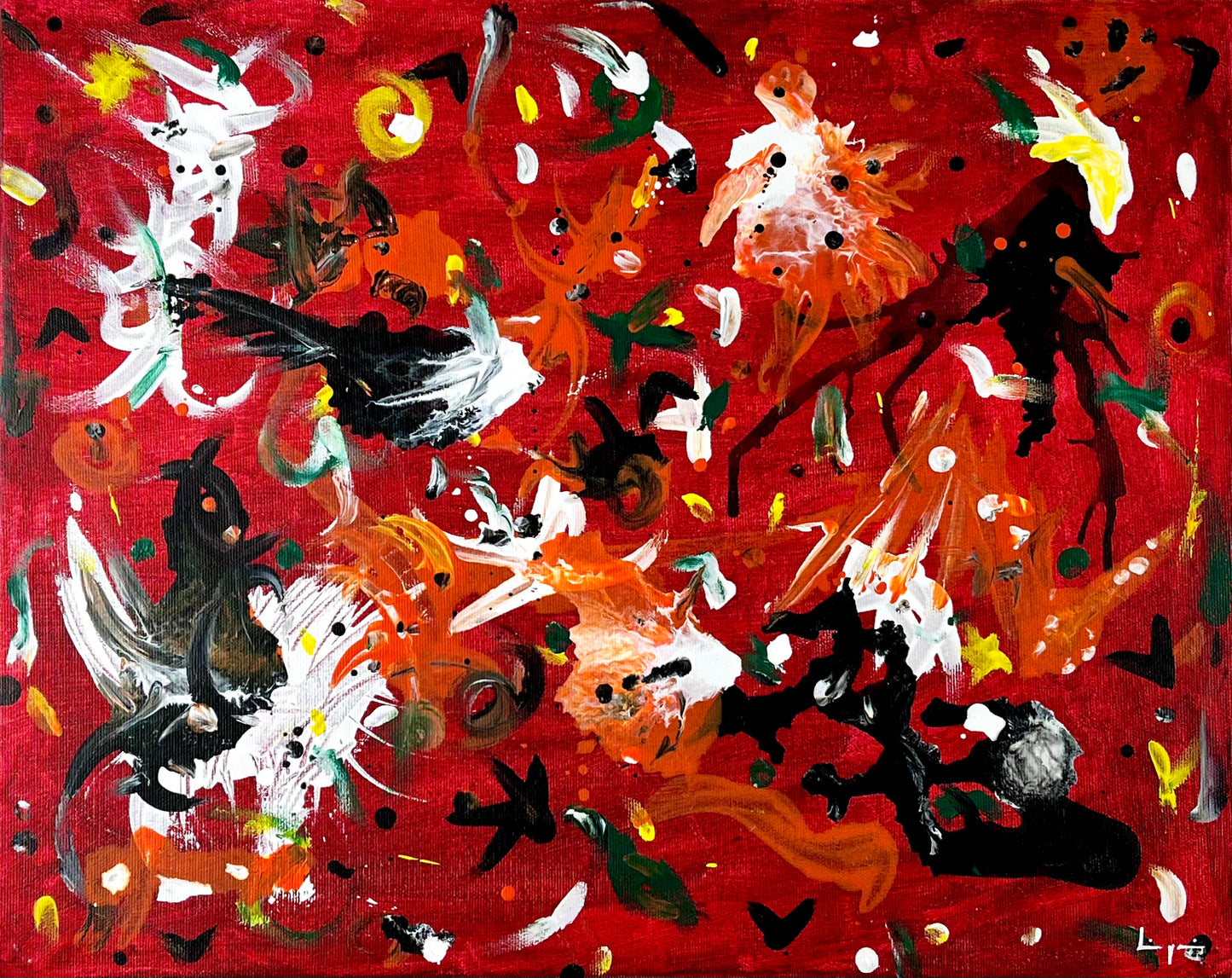 Thomas Liégeois, oeuvre abstraite : 50x40cm, encadrée