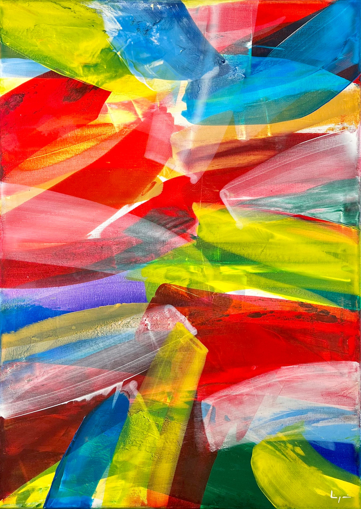 Thomas Liégeois, "La vitre" : 70x50cm, encadré.