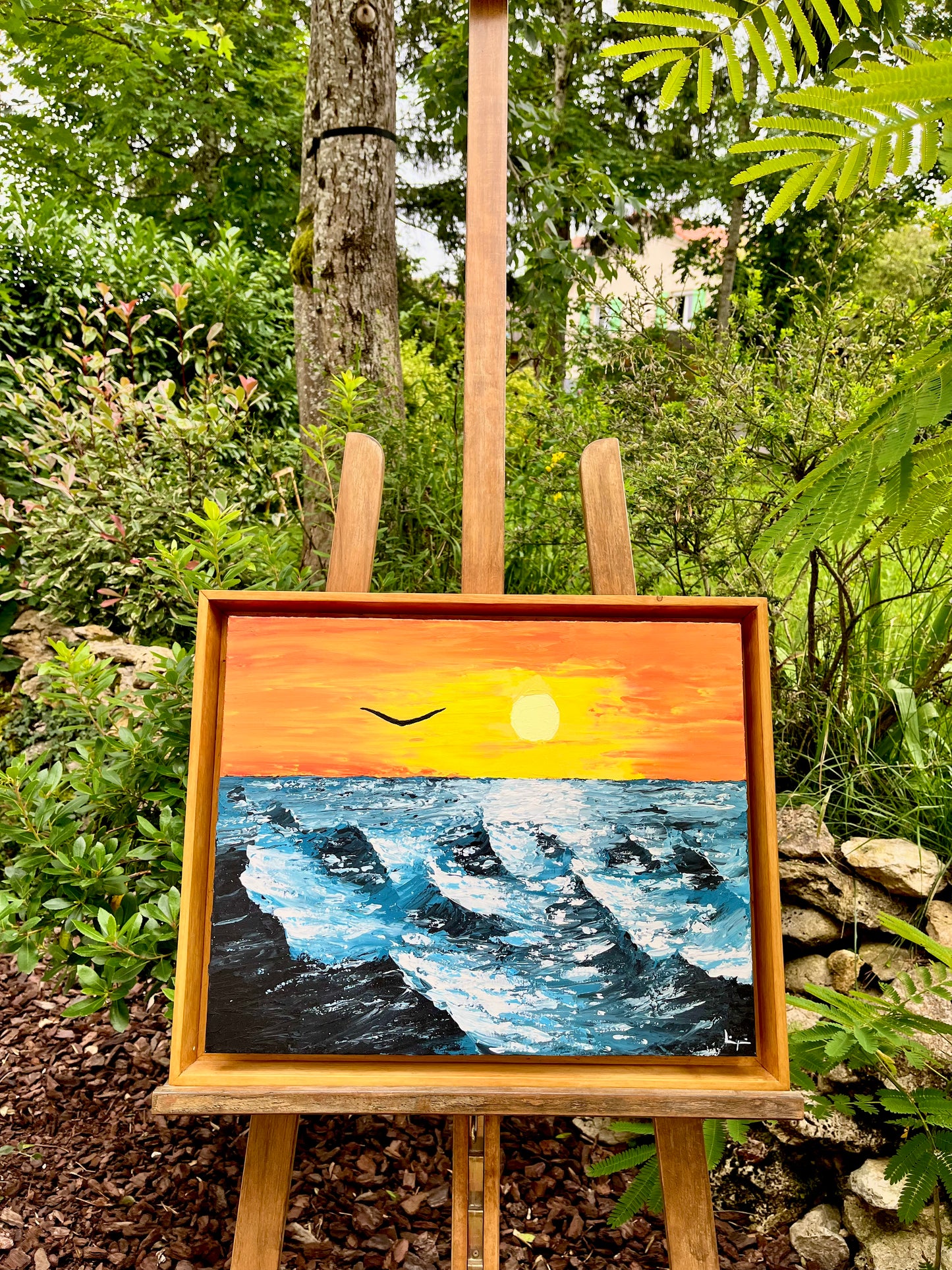 Thomas Liégeois, oeuvre abstraite : 50x40cm, encadrée