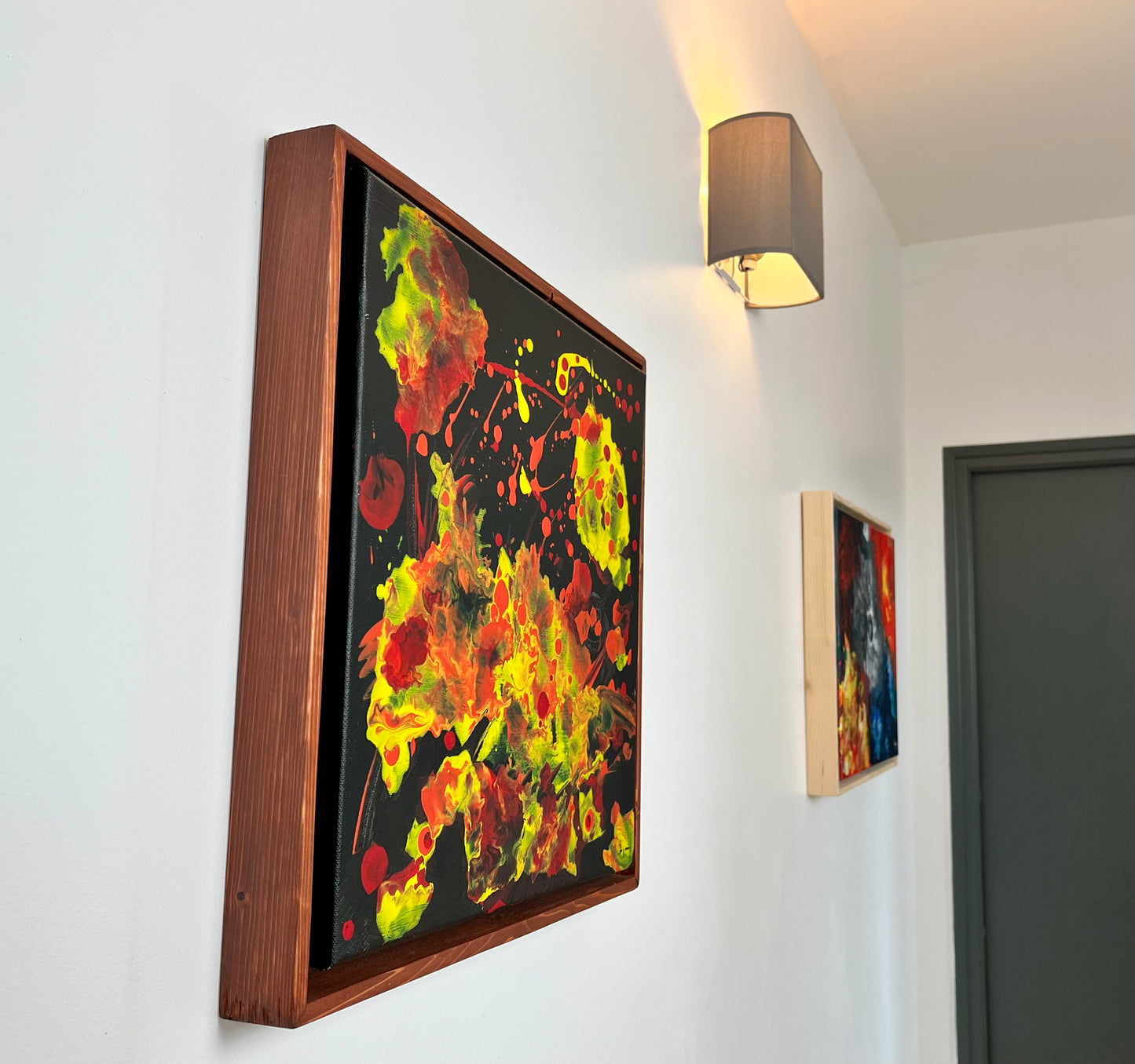 Thomas Liégeois, oeuvre abstraite : 40x40cm, encadrée