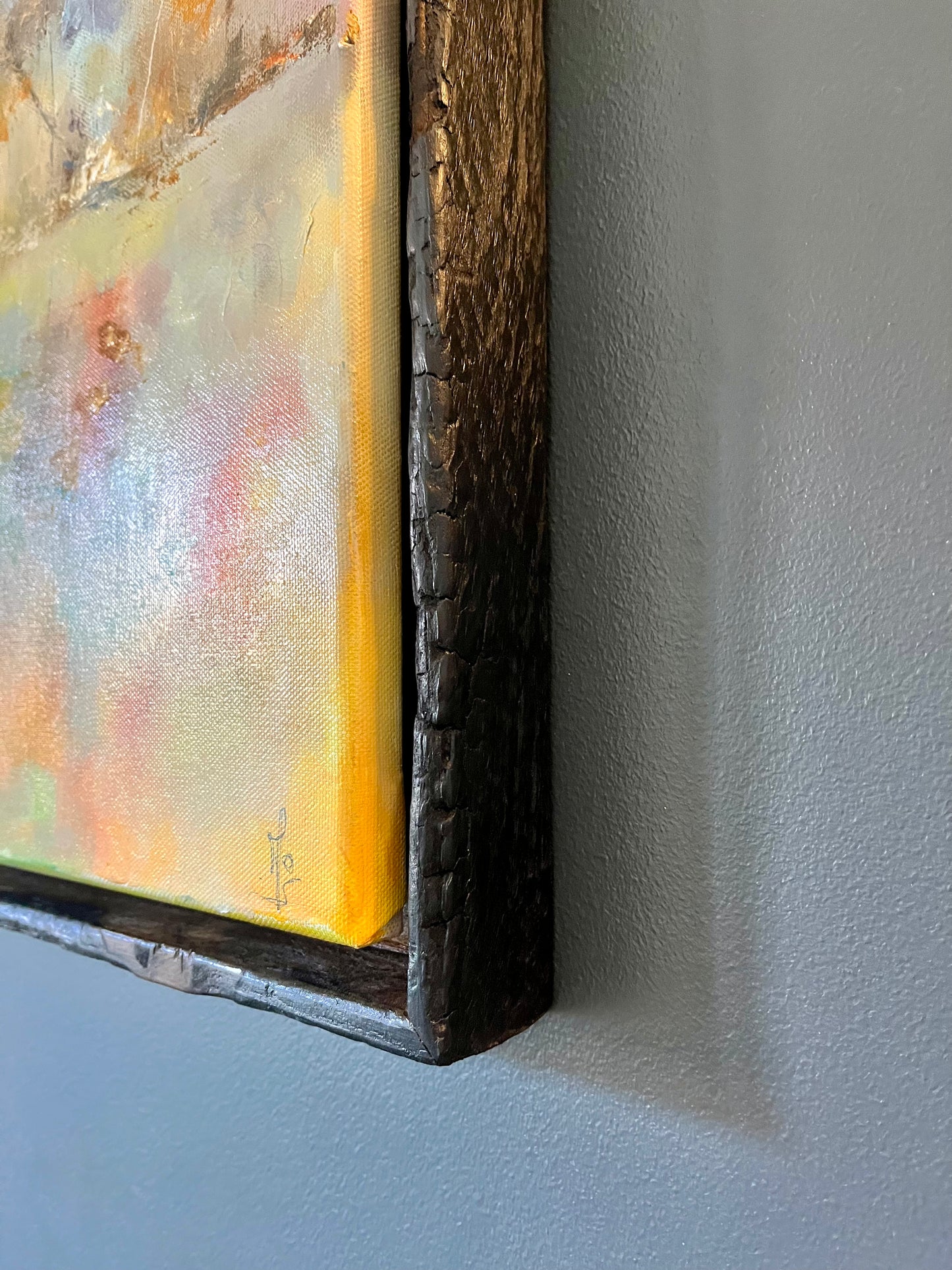 Monique Lietta, "Reflets" : 50x50cm, huile