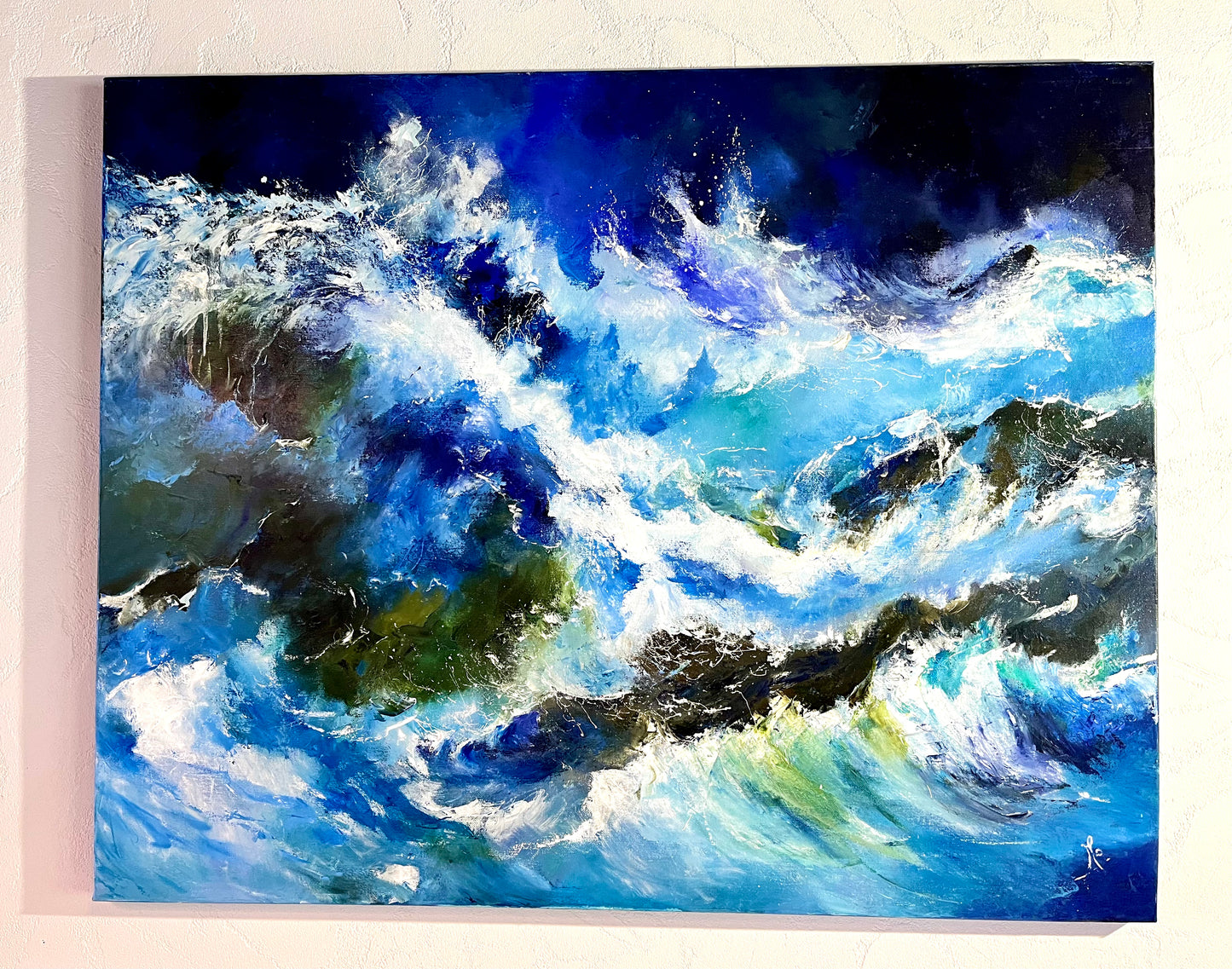 Monique Lietta, "La tempête" : 100x80cm, huile