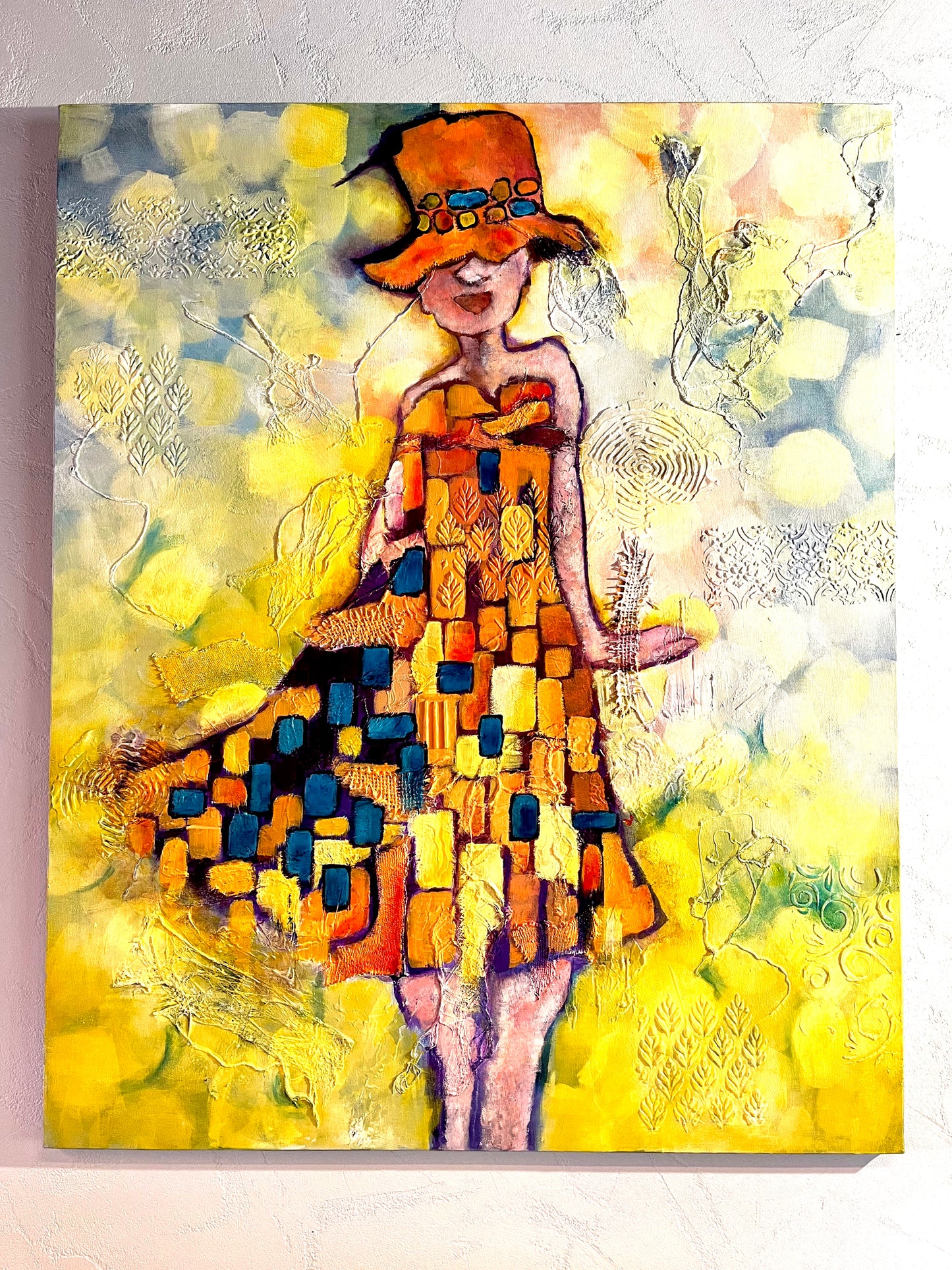 Monique Lietta, "La petite dame" : 100x80cm, huile