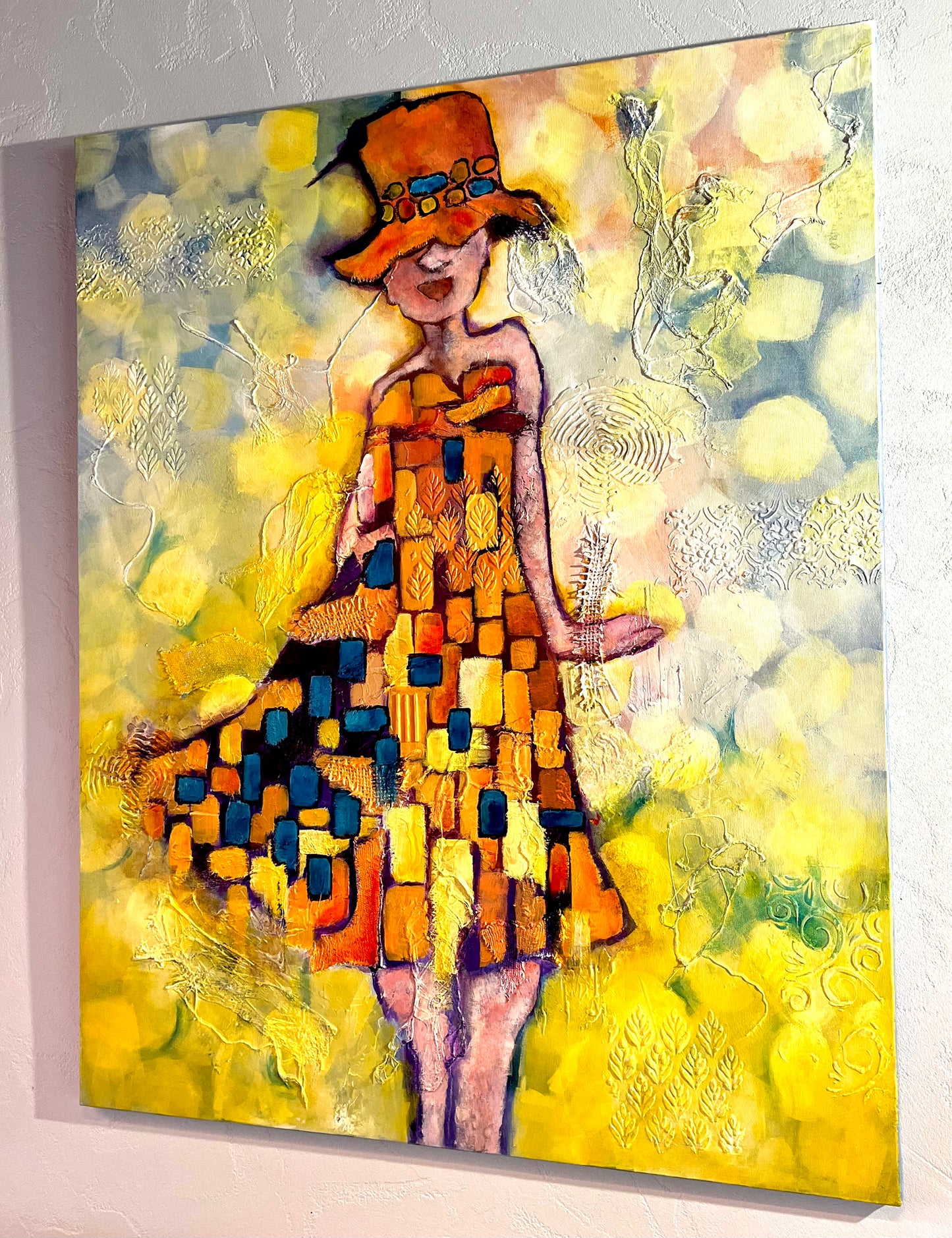 Monique Lietta, "La petite dame" : 100x80cm, huile