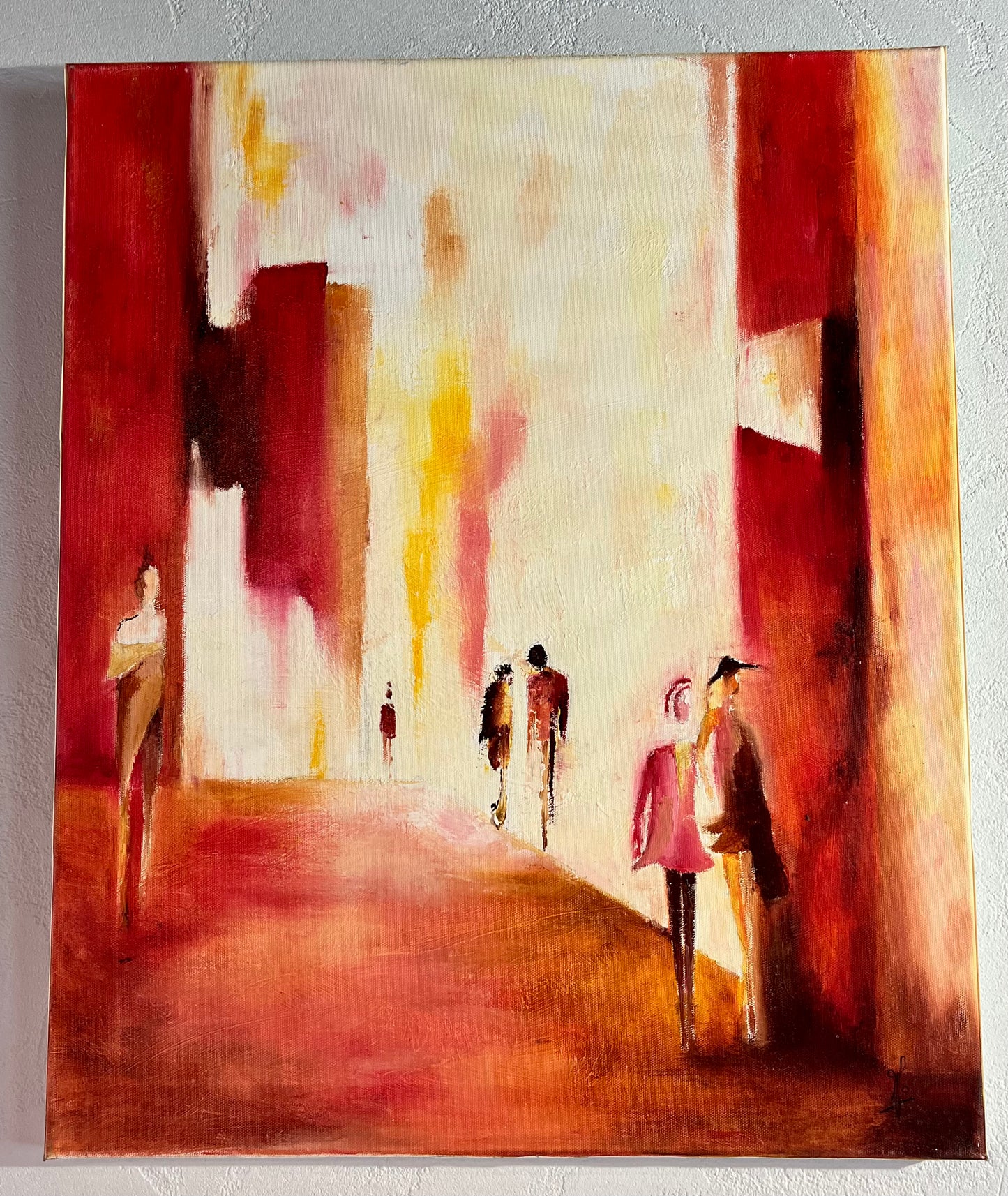 Monique Lietta, "La promenade" : 60x51cm, huile