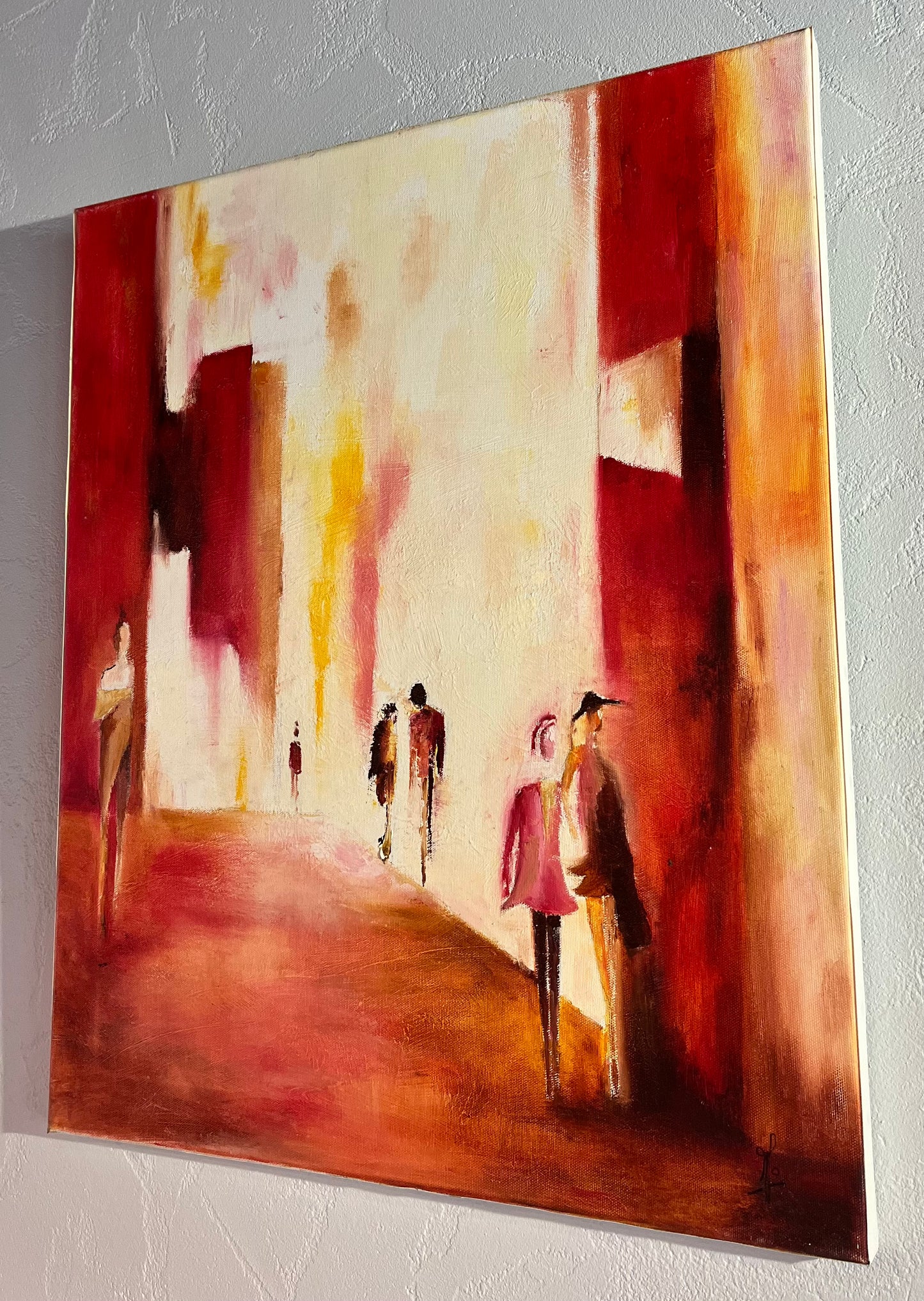Monique Lietta, "La promenade" : 60x51cm, huile