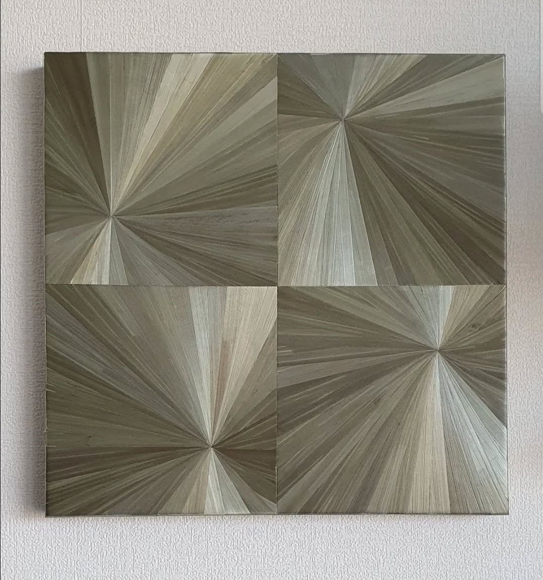 Mélody Paris, Beige, marqueterie de paille, 25x25cm