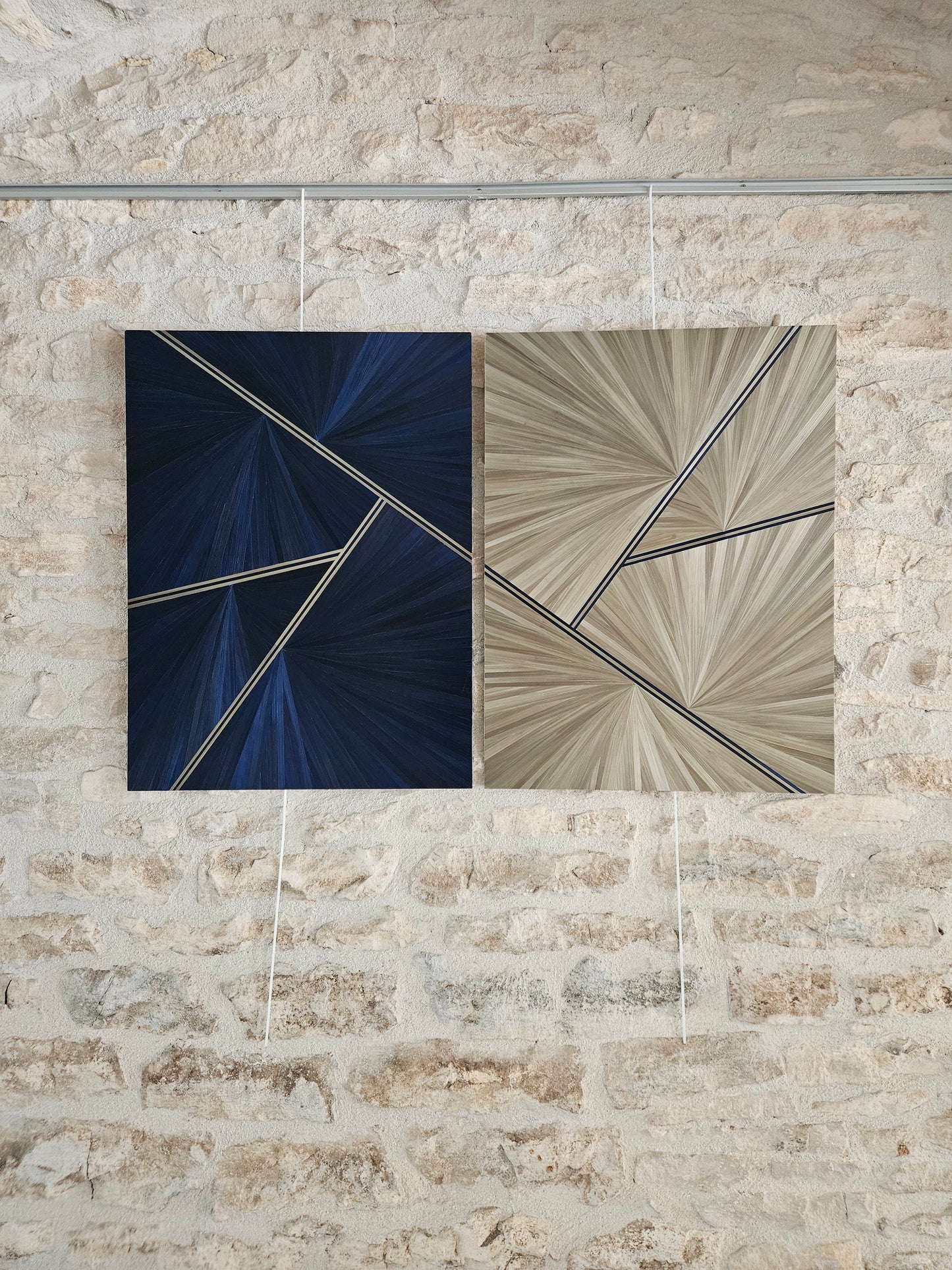 Mélody Paris, Grand Beige, marqueterie de paille, 80x60cm