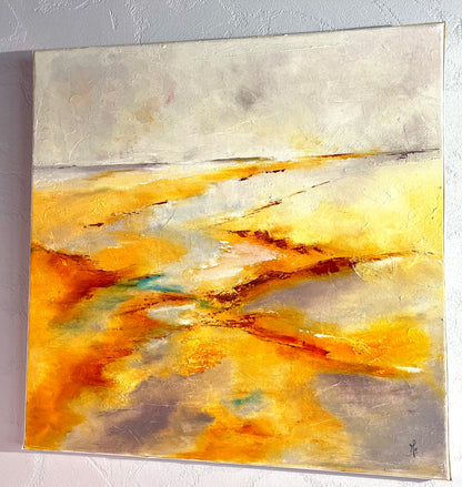 Monique Lietta, "La plage" : 60x60cm, huile
