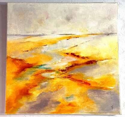 Monique Lietta, "La plage" : 60x60cm, huile