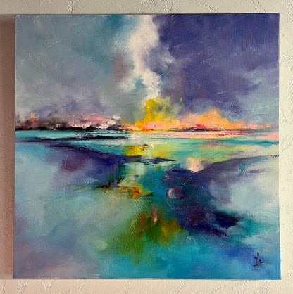 Monique Lietta, "Marée basse" : 50x50cm, huile
