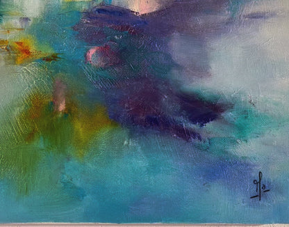 Monique Lietta, "Marée basse" : 50x50cm, huile
