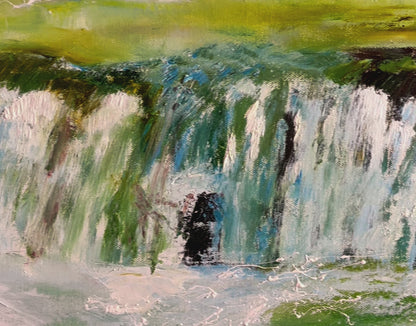 Monique Lietta, "La rivière" : 100x70cm, huile